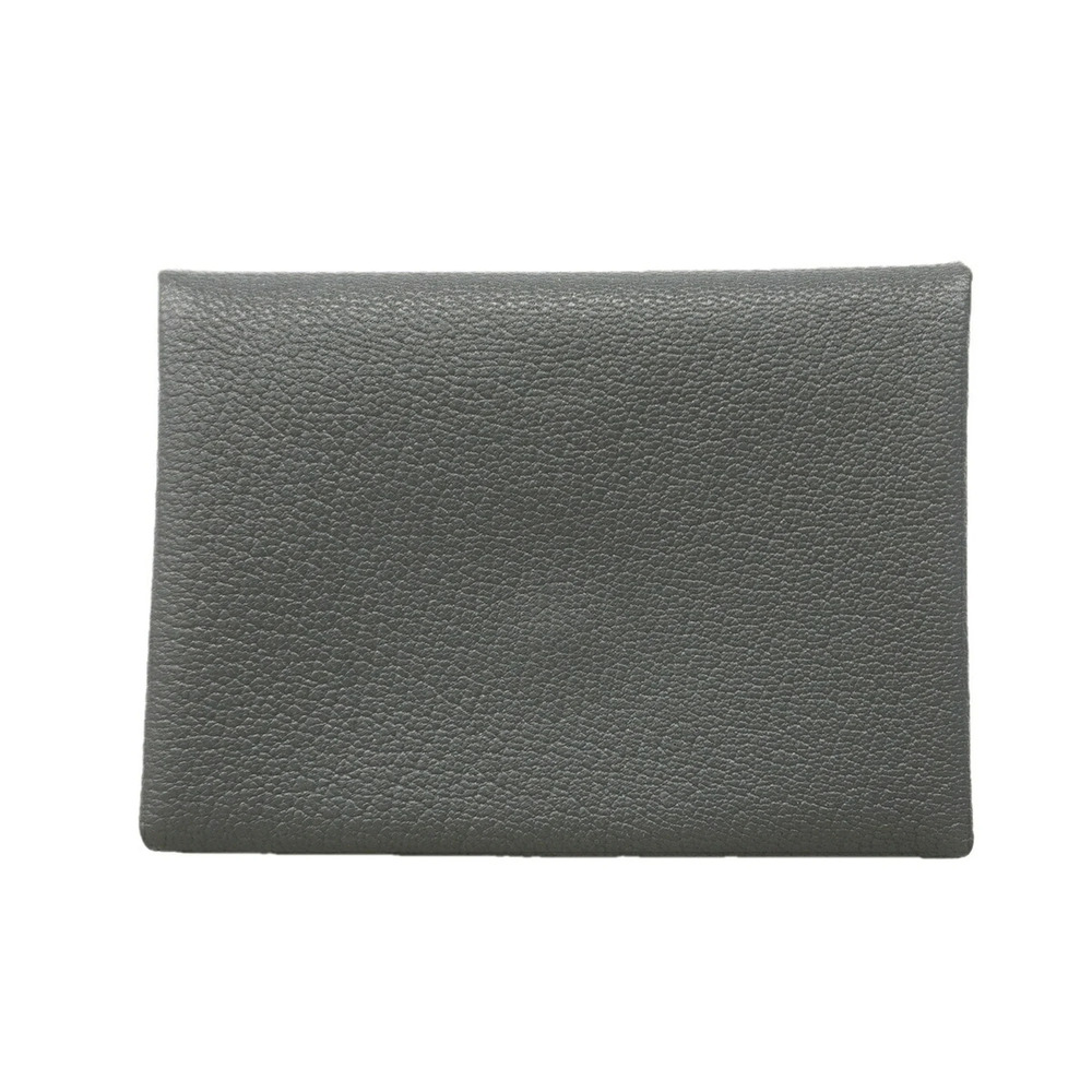 Hermes Calvidio Chevre Mysore Gristi Black Wallet/Coin Case (W Stamp) - Men's...